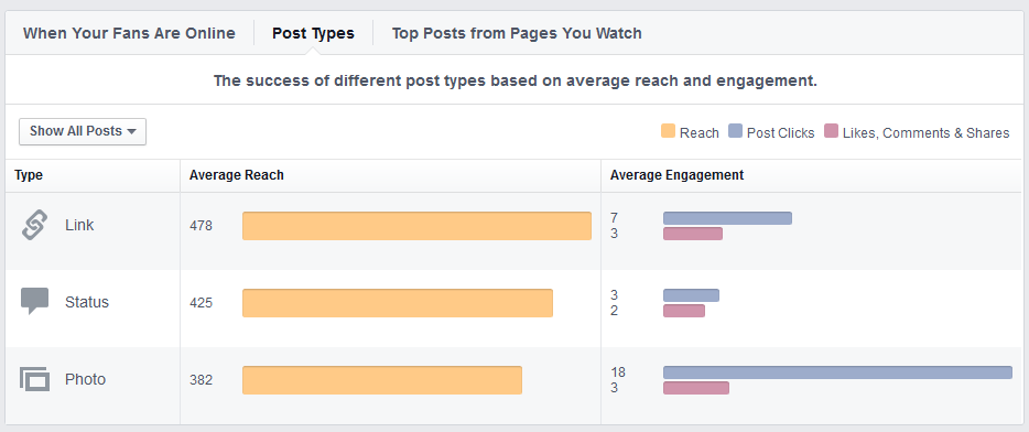 Facebook Insights by Post Type