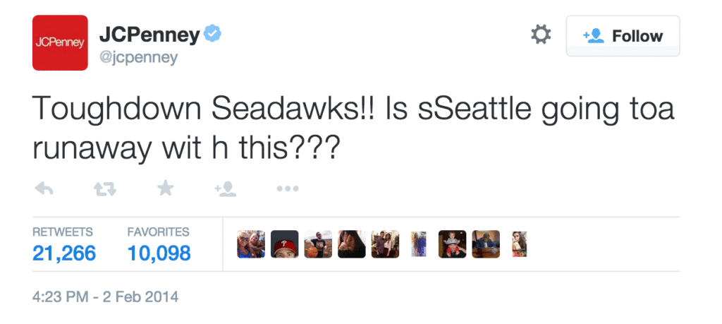 JC Penney Super Bowl Tweet