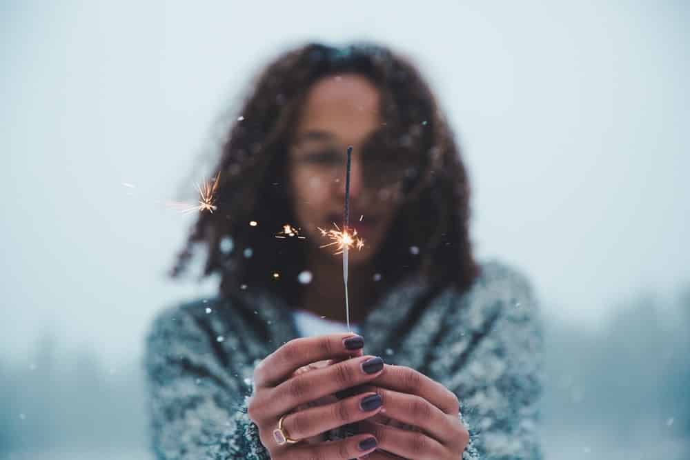Stock photo of person with a sparkler