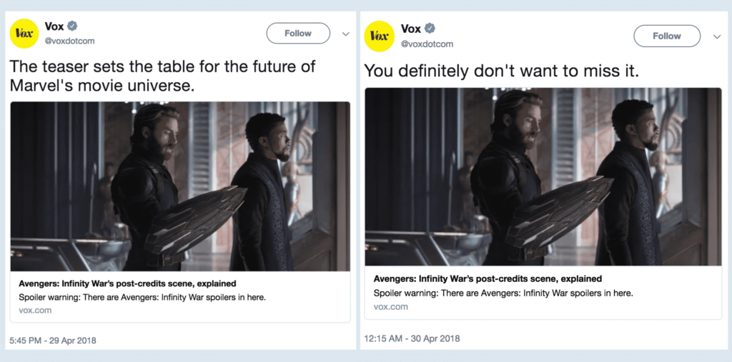 Two Tweets about the Avengers