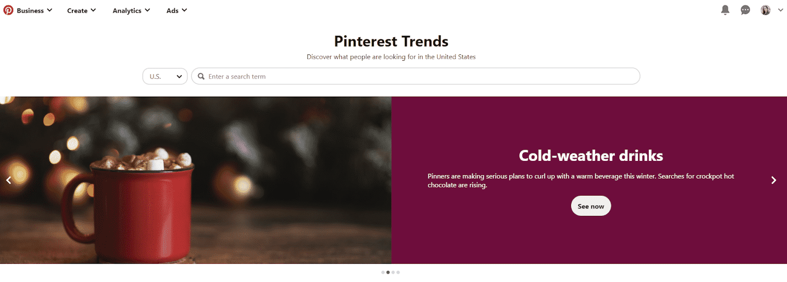 pinterest trends page