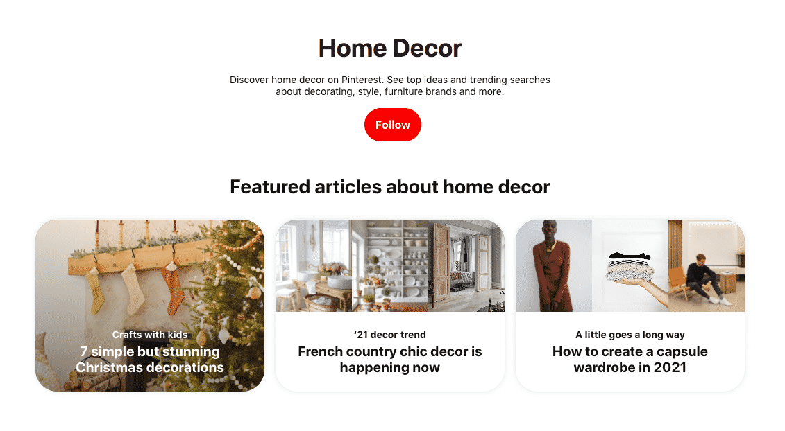 home decor category