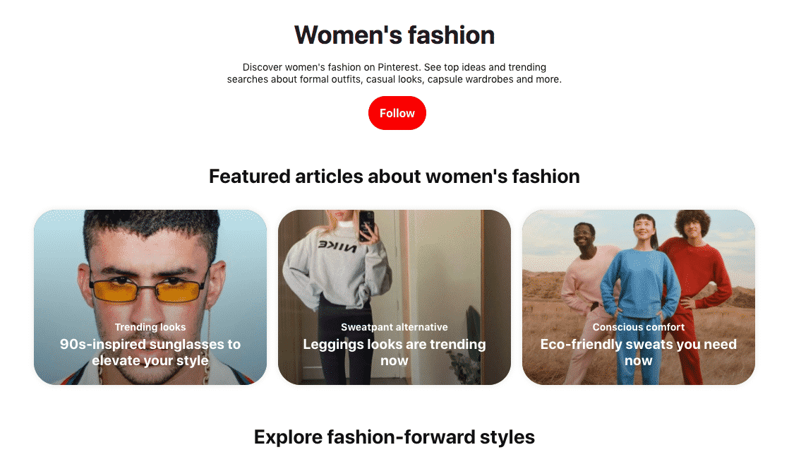 womens fashion category