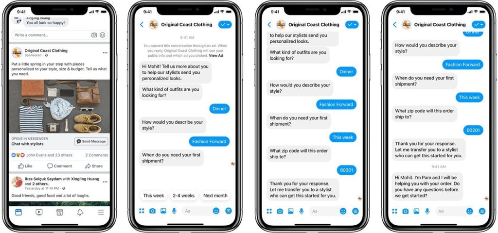 Facebook's upcoming lead generation Messenger templates.