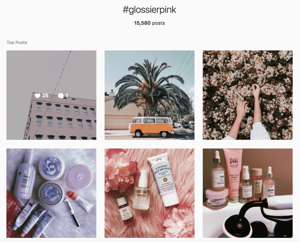 Glossier Pink examples