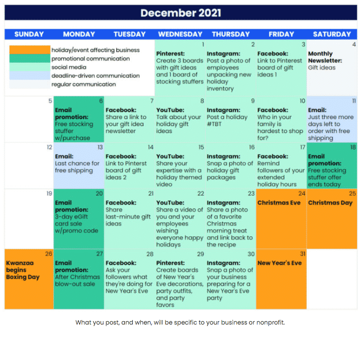 Social Media Planning Calendar