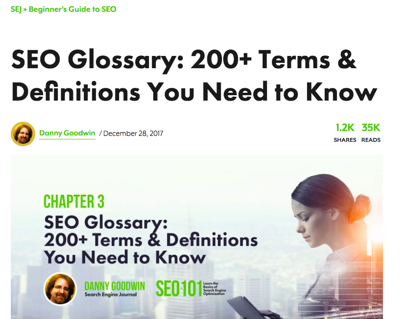 evergreen content example glossary